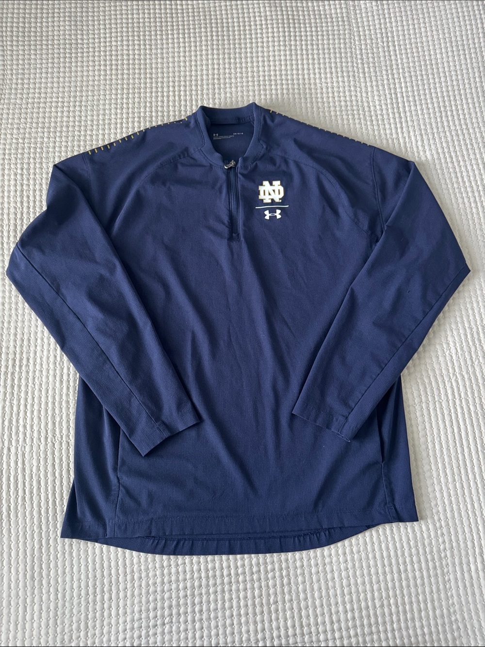 Under Armour Navy Notre Dame 1/4 Zip Performance Pullover